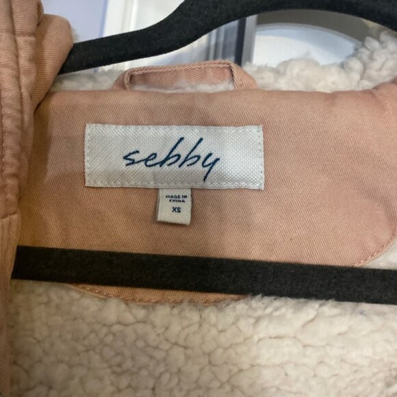 Size XS Blush Pink Cozy Lined Twill Hooded Anorak Coat - Picture 4 of 7